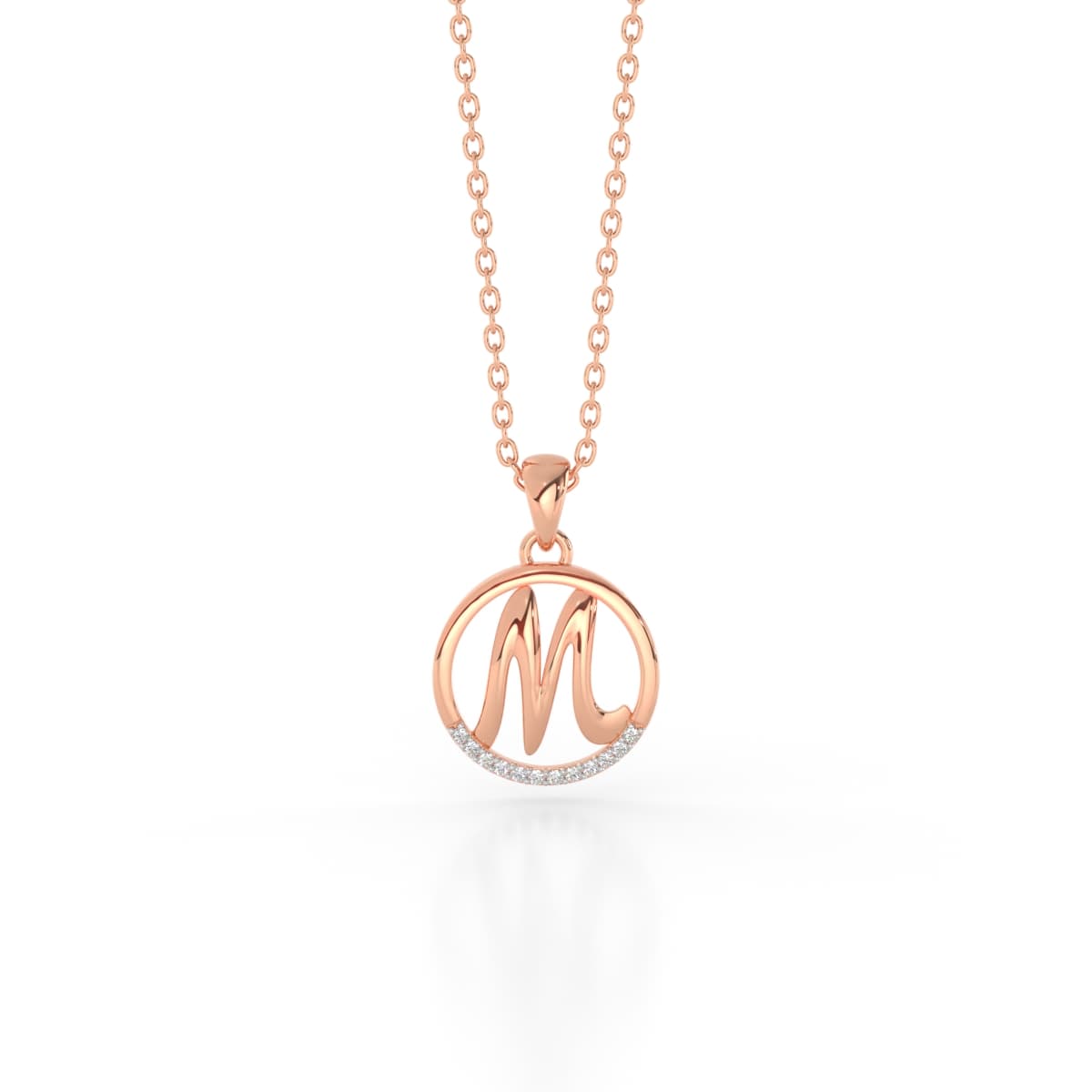 The Initial M Diamond Pendant