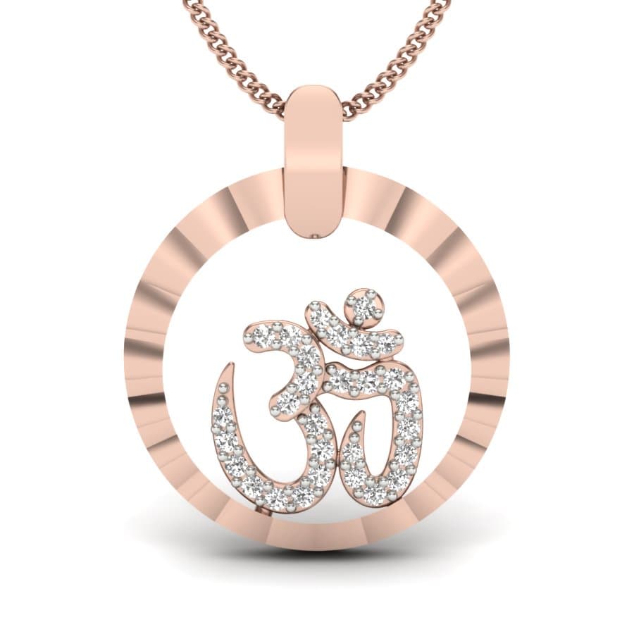 Om Rudra Circle Diamond Pendant
