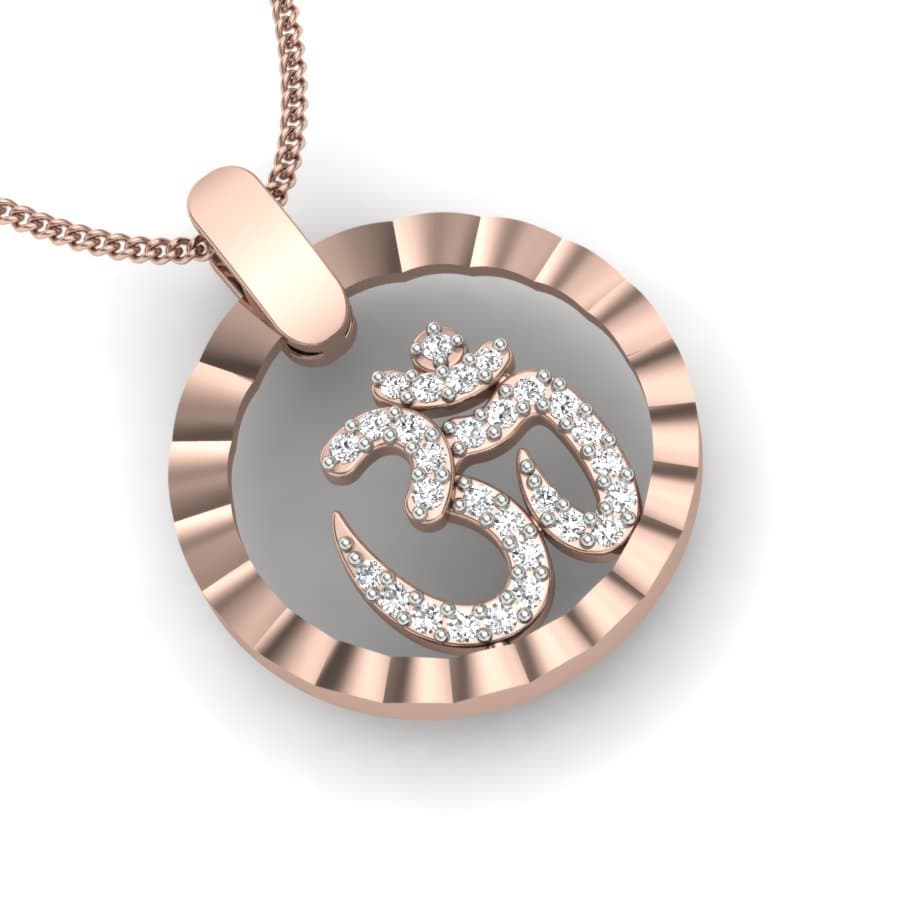 Om Rudra Circle Diamond Pendant