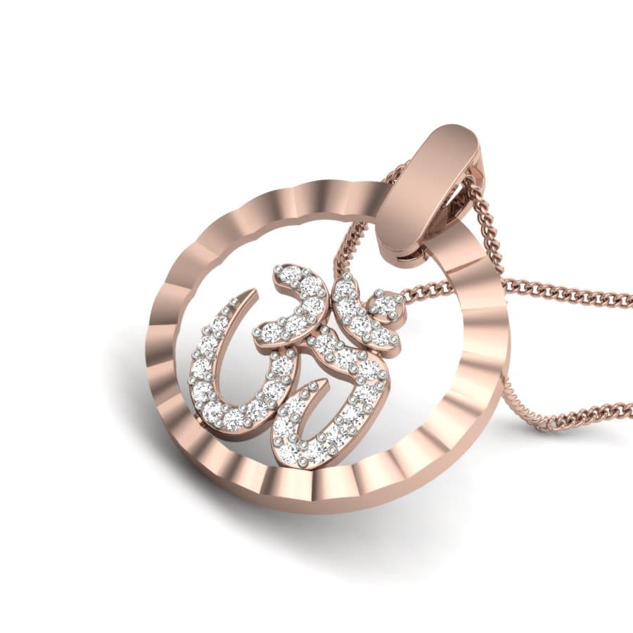 Om Rudra Circle Diamond Pendant