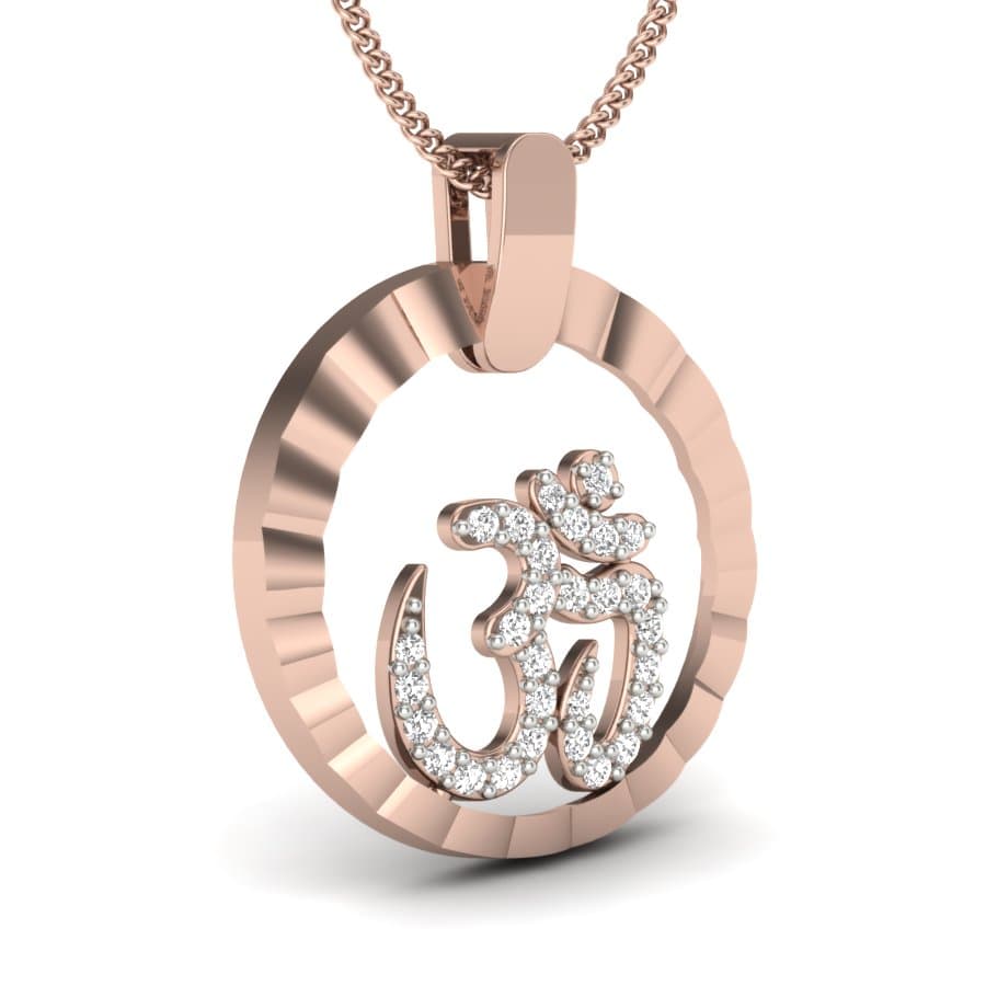 Om Rudra Circle Diamond Pendant