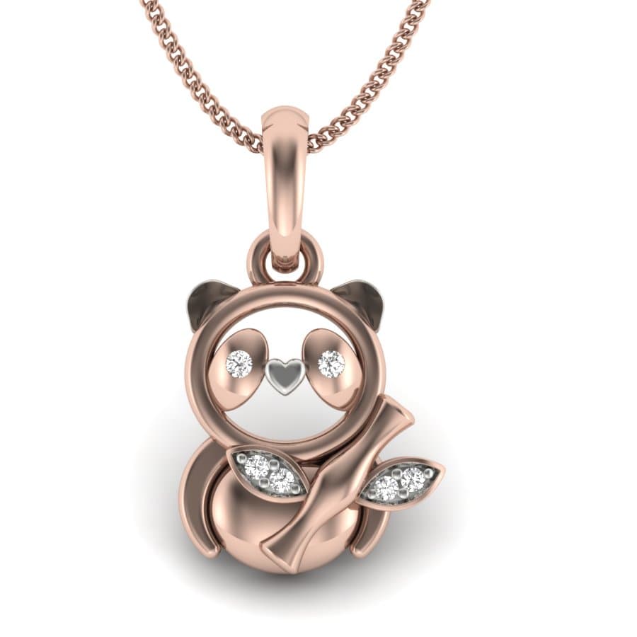 Cuddly Panda Kids Diamond Pendant