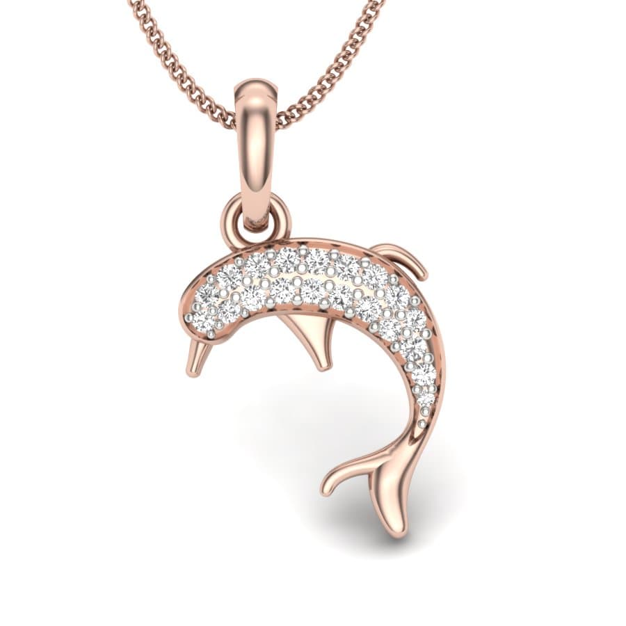 Bloom Dolphin Diamond Pendant