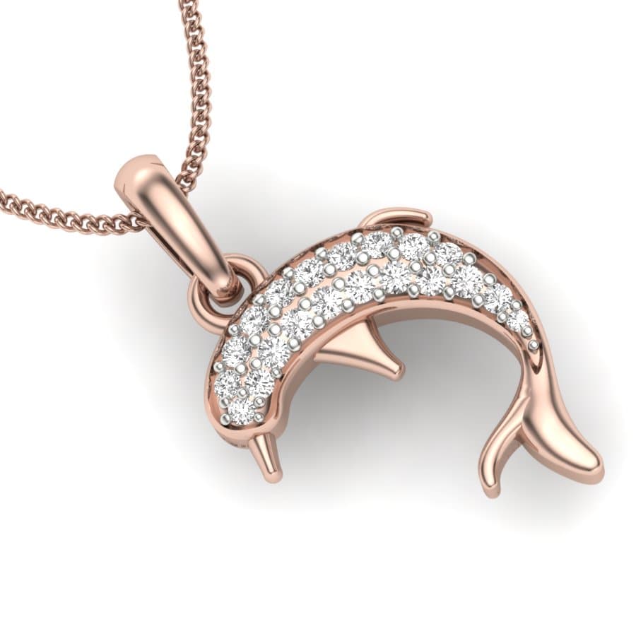 Bloom Dolphin Diamond Pendant
