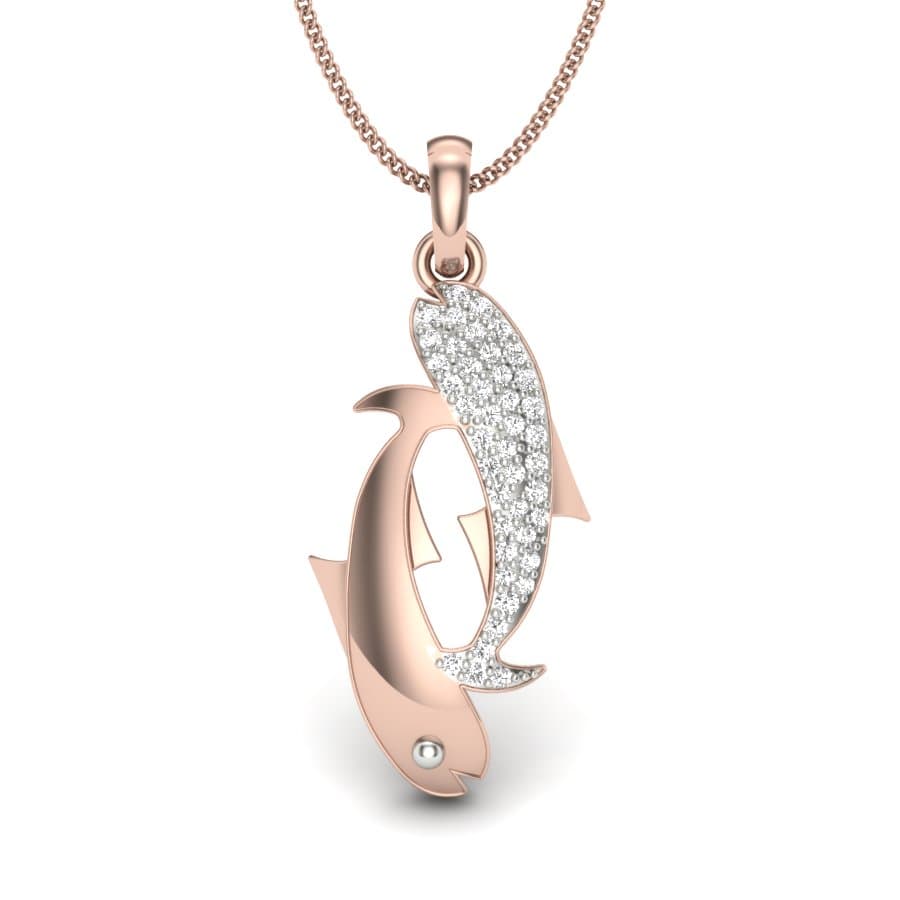 Dual Pesce Diamond Pendant