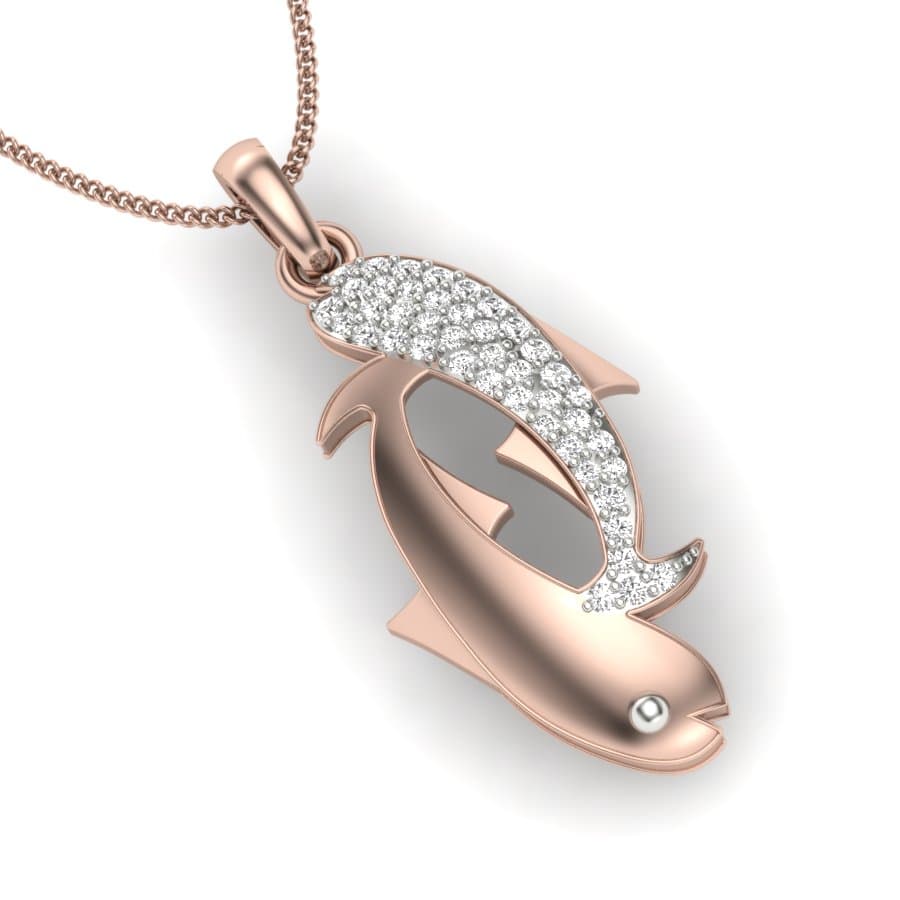 Dual Pesce Diamond Pendant