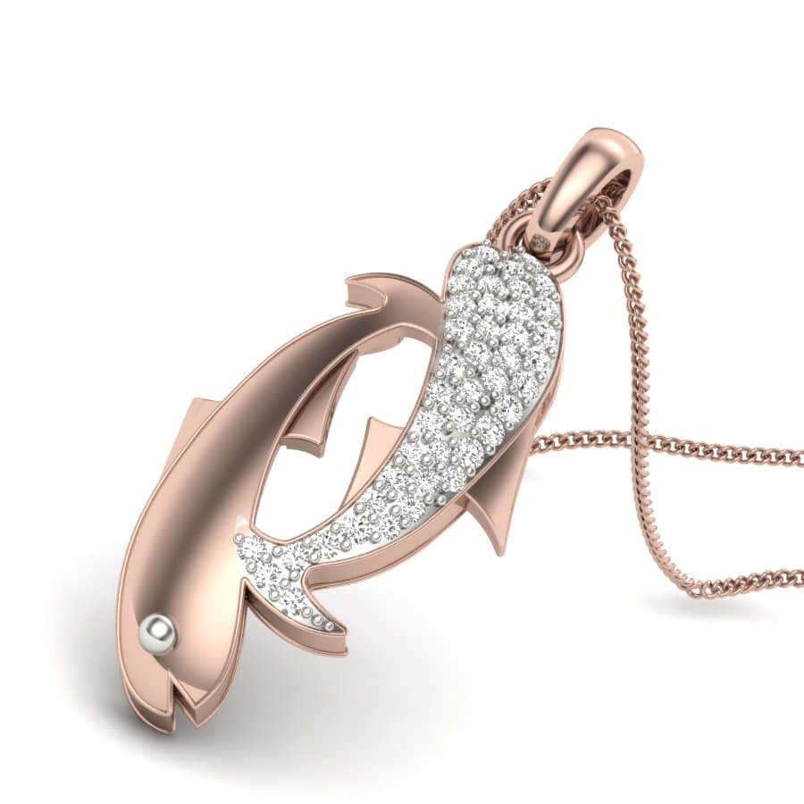 Dual Pesce Diamond Pendant