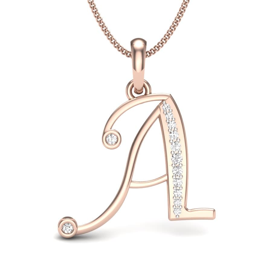 The Initial A Diamond Pendant