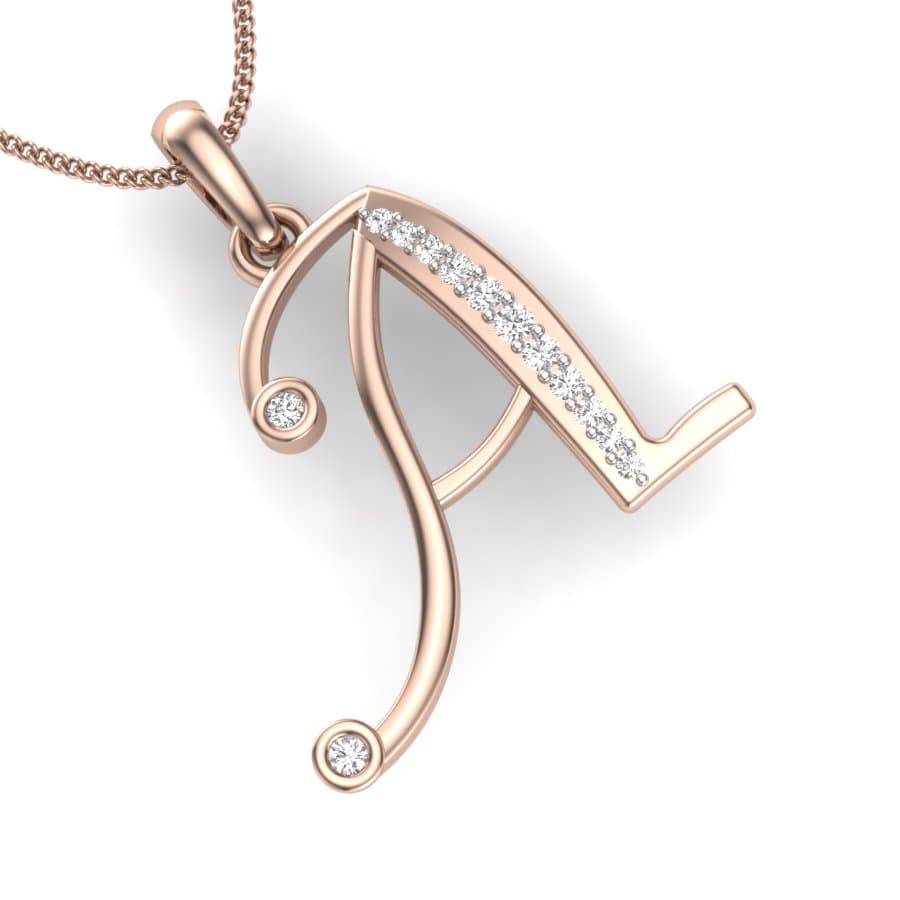 The Initial A Diamond Pendant