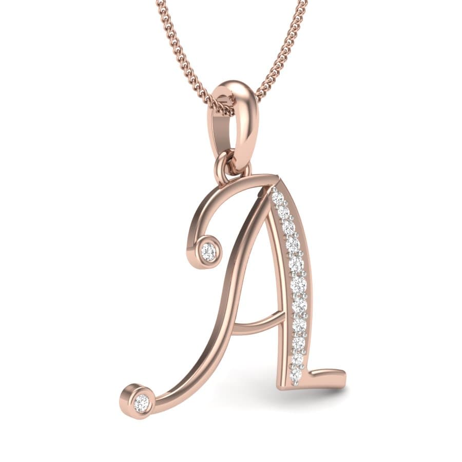 The Initial A Diamond Pendant