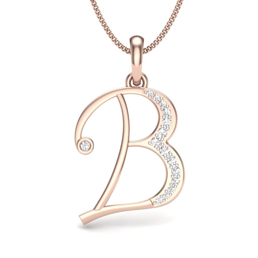 Alphabet B Diamond Pendent