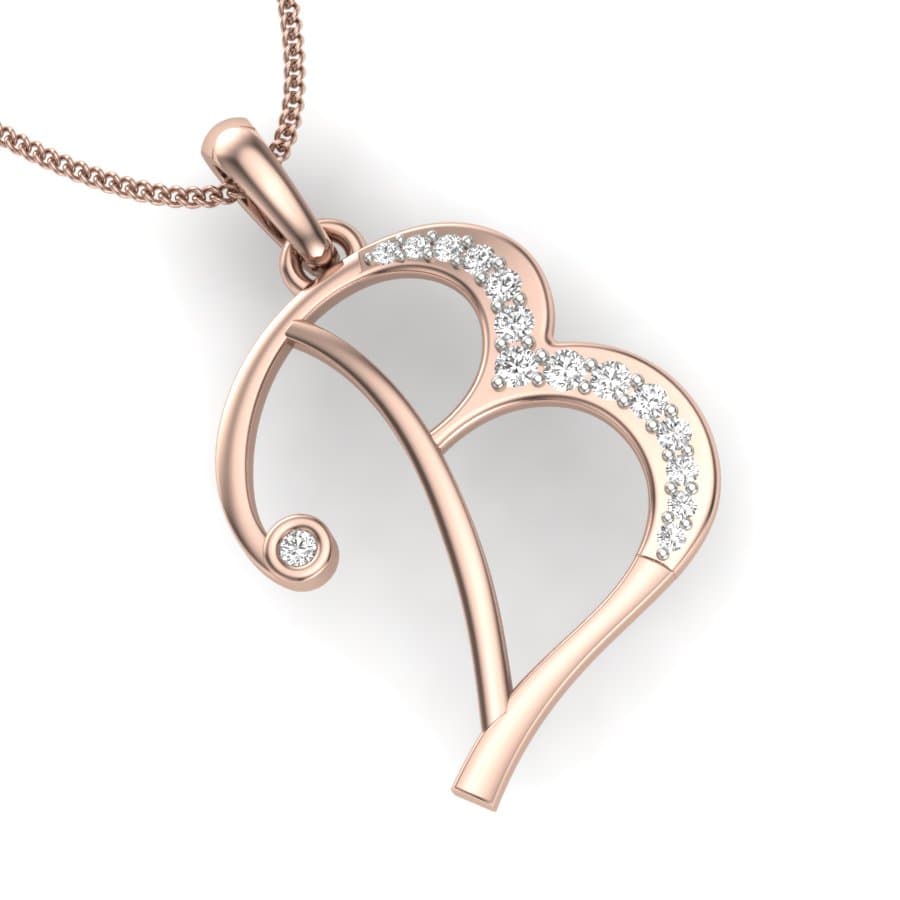 Alphabet B Diamond Pendent