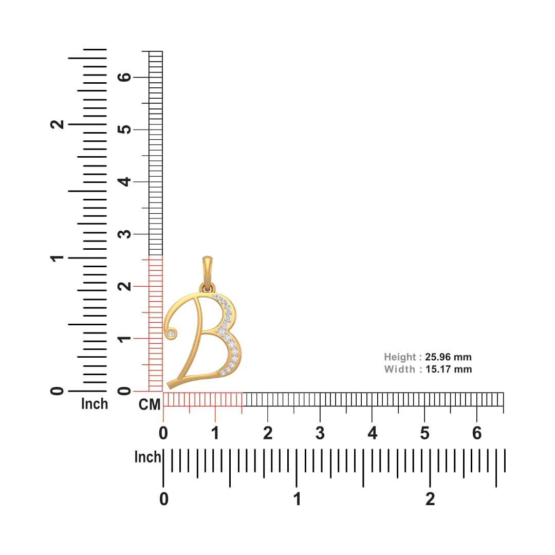 Alphabet B Diamond Pendent