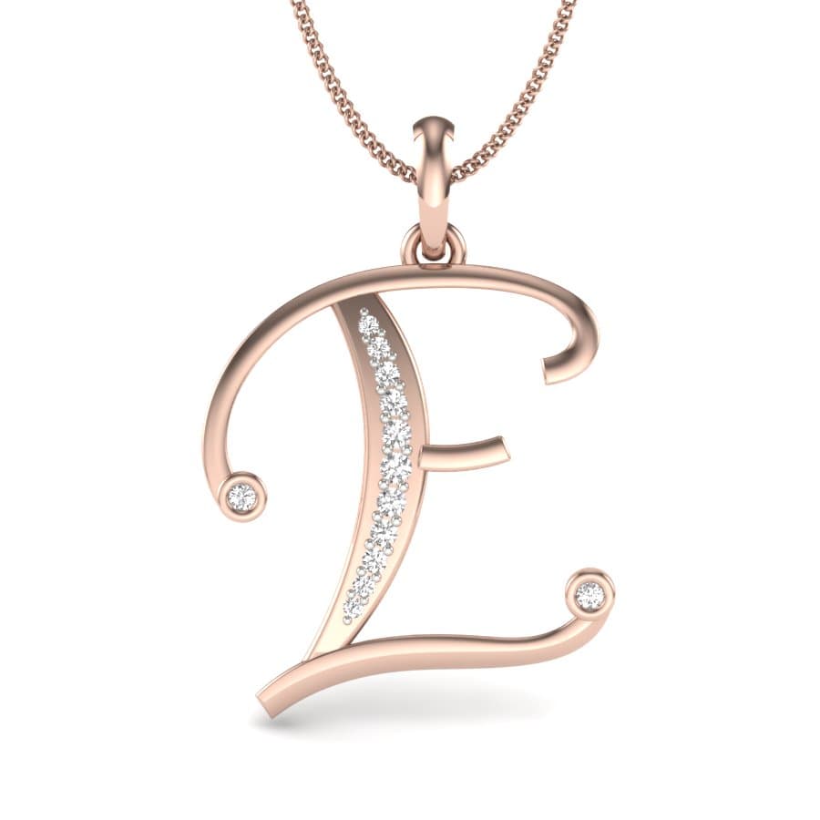 The Initial E Diamond Pendant