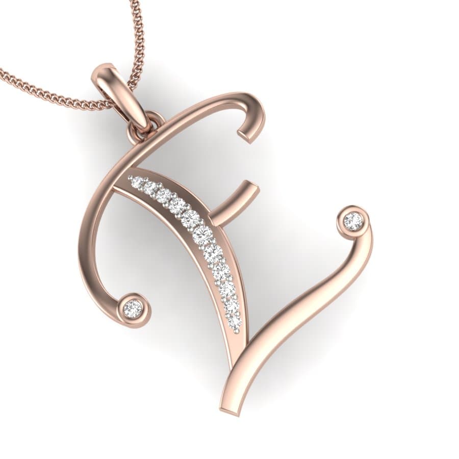 The Initial E Diamond Pendant