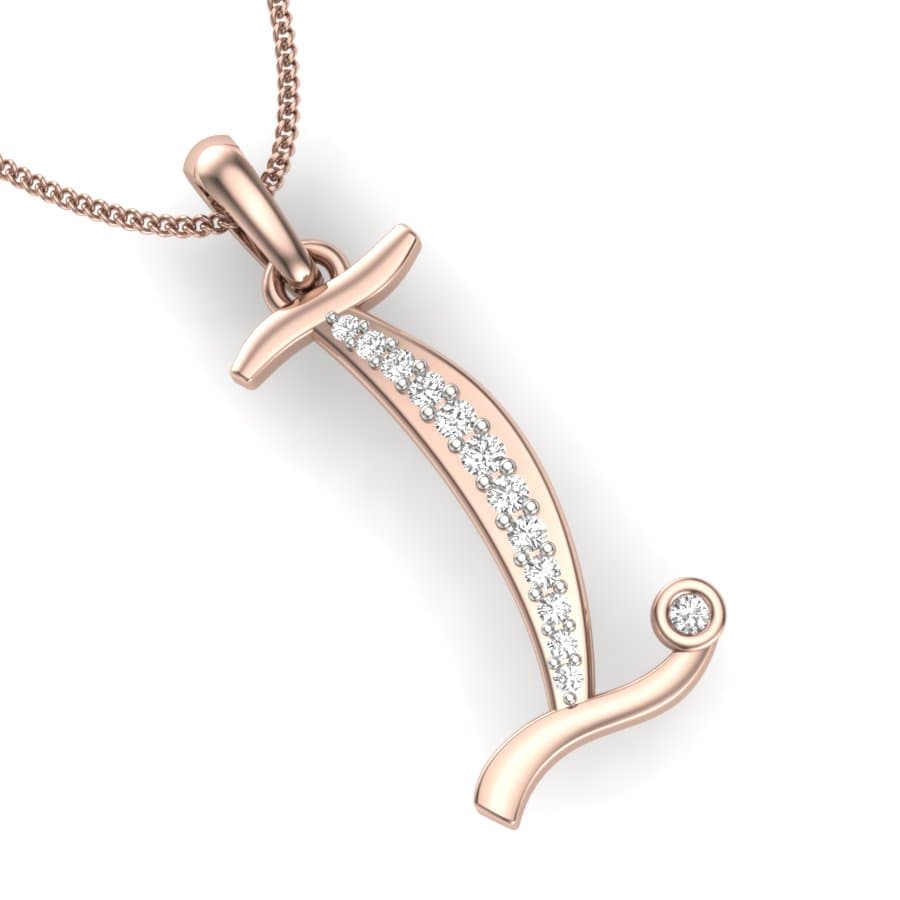 The I Alphabet Diamond Pendant