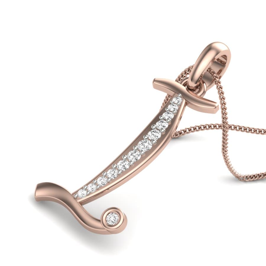 The I Alphabet Diamond Pendant