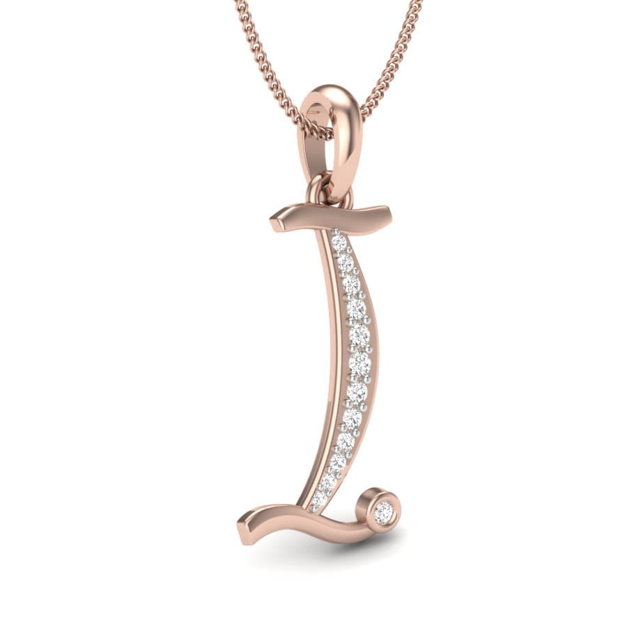 The I Alphabet Diamond Pendant
