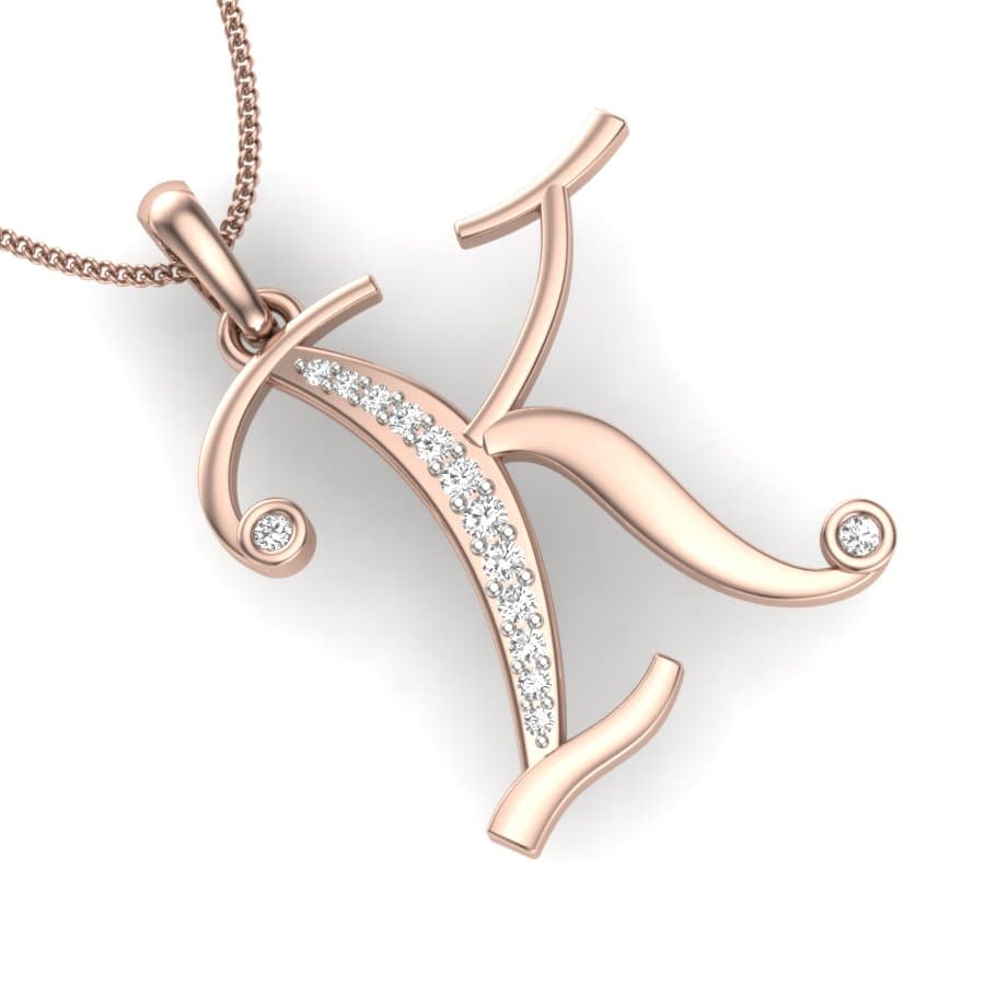 The Initial K Diamond Pendant