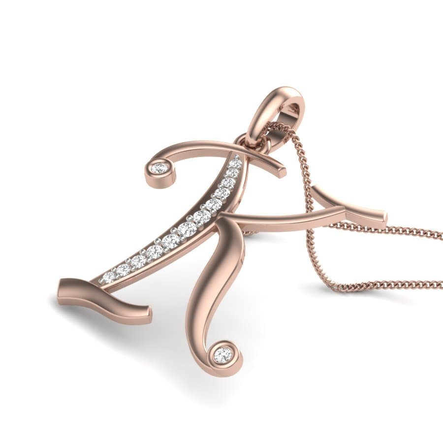 The Initial K Diamond Pendant
