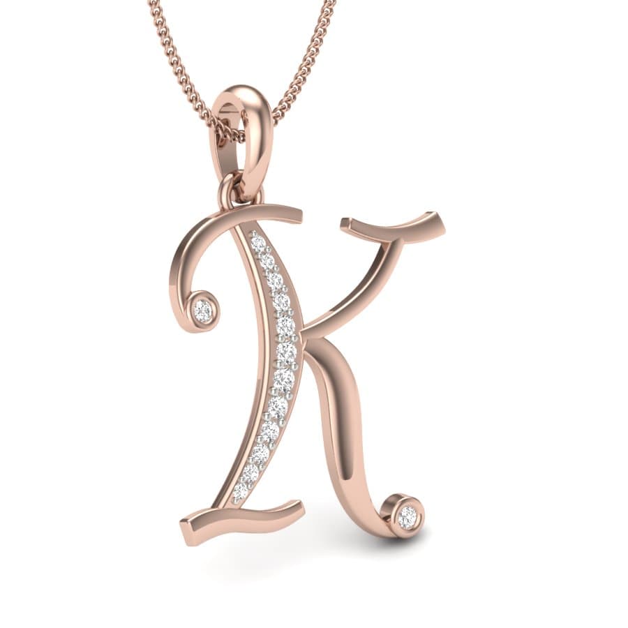 The Initial K Diamond Pendant