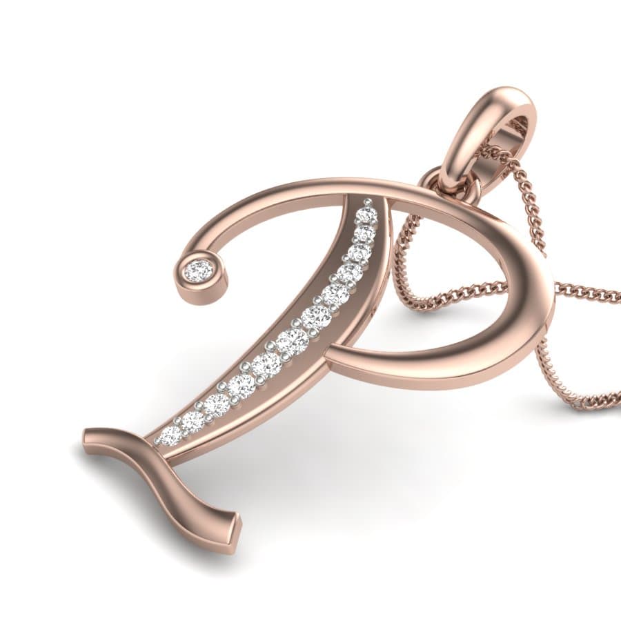 The Initial P Diamond Pendant