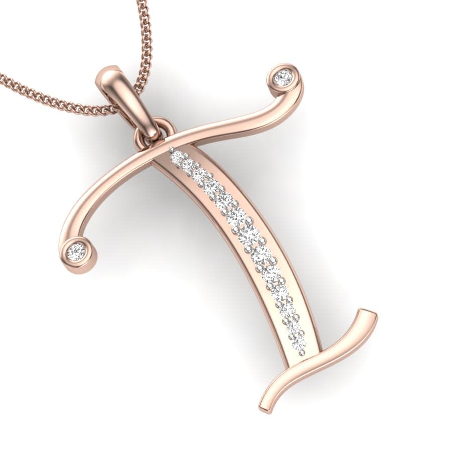 The Initial T Diamond Pendant