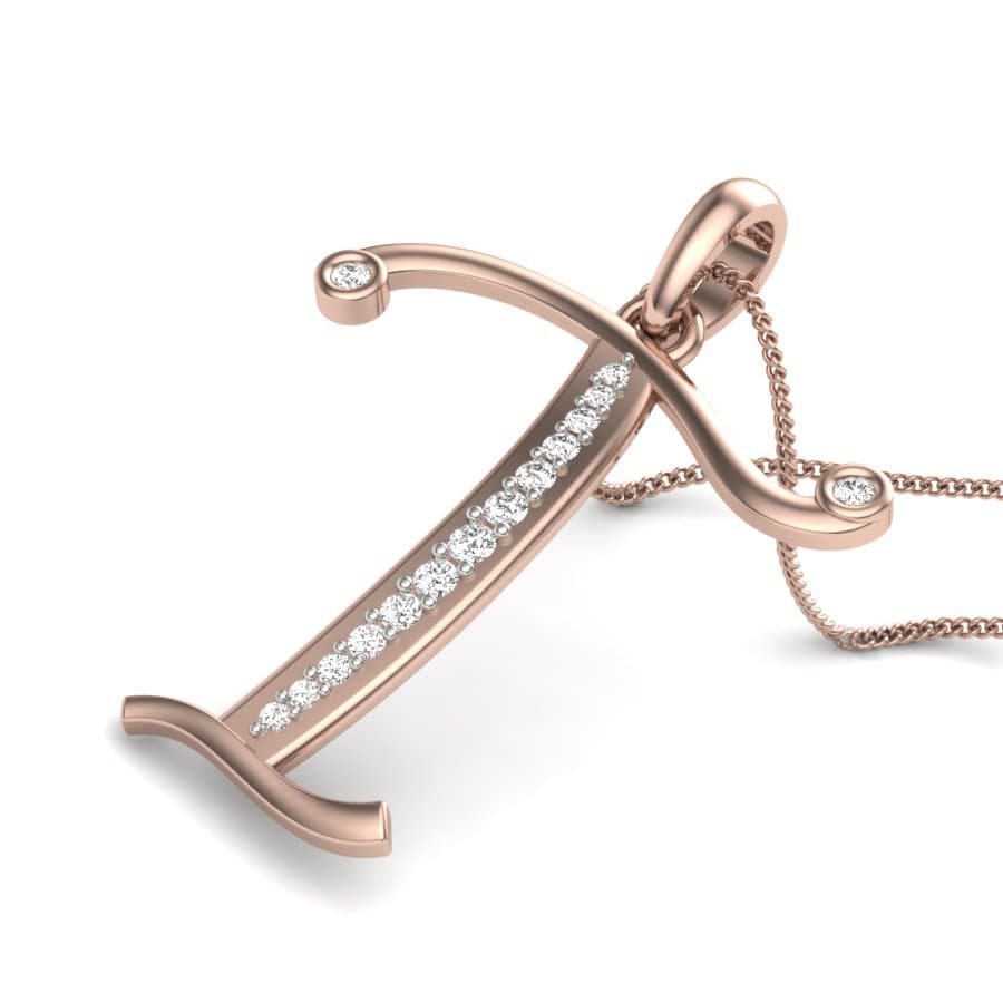 The Initial T Diamond Pendant