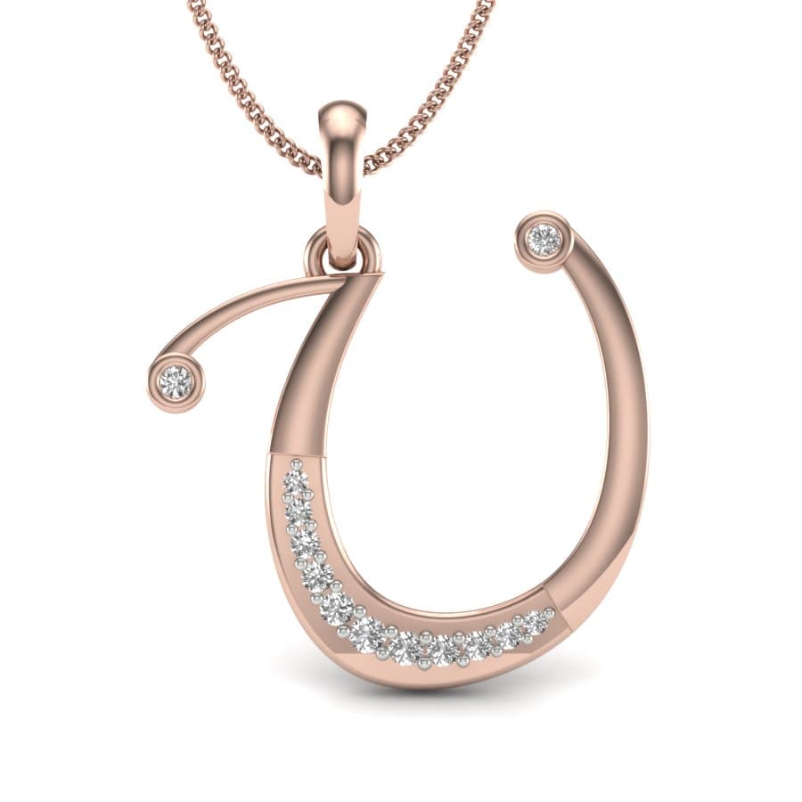 The Initial U Diamond Pendant