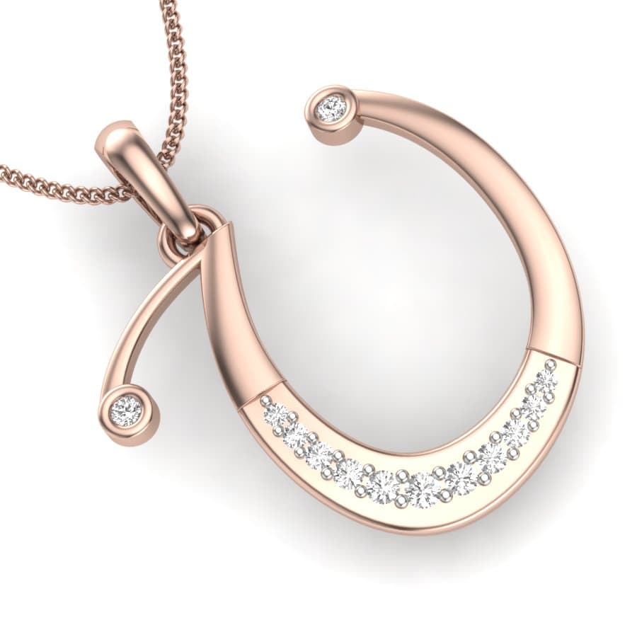 The Initial U Diamond Pendant