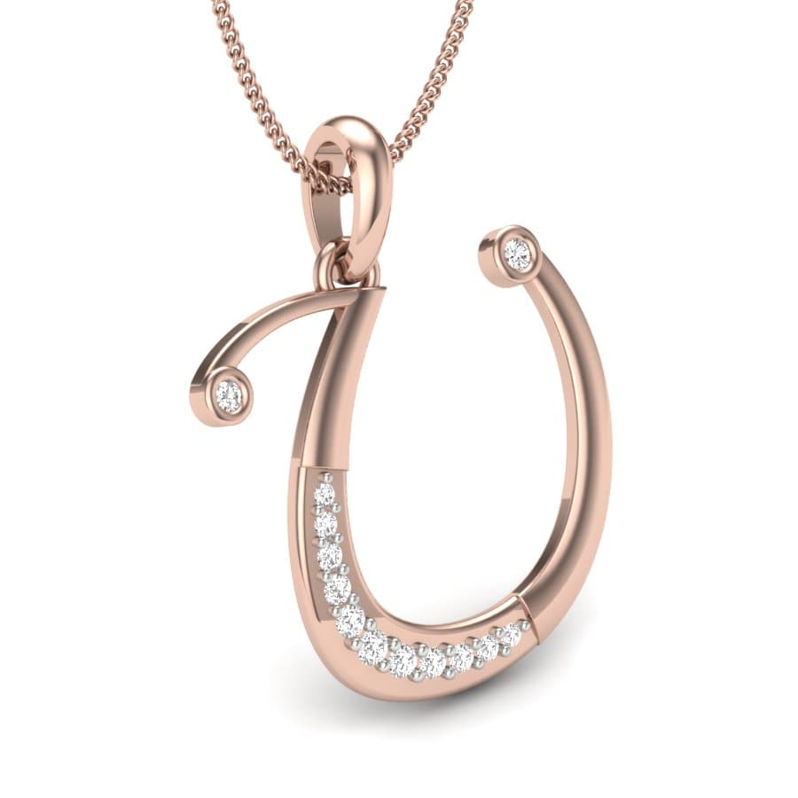 The Initial U Diamond Pendant