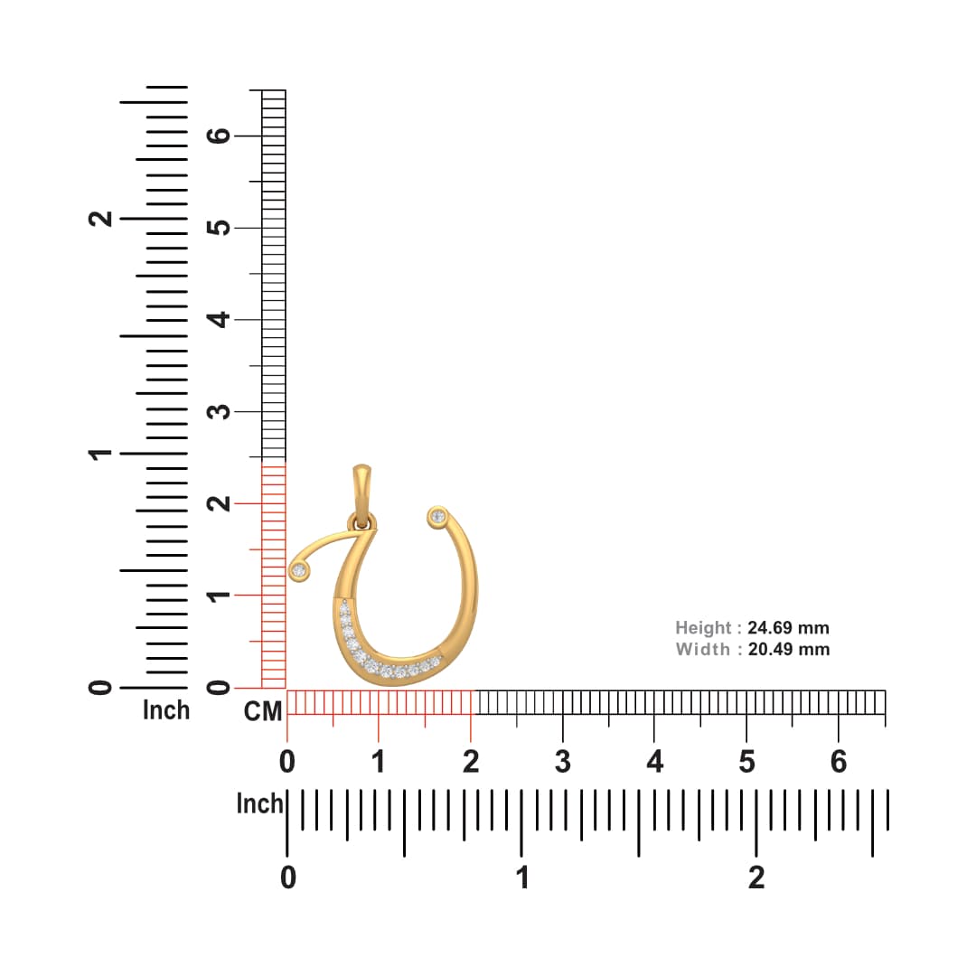 The Initial U Diamond Pendant