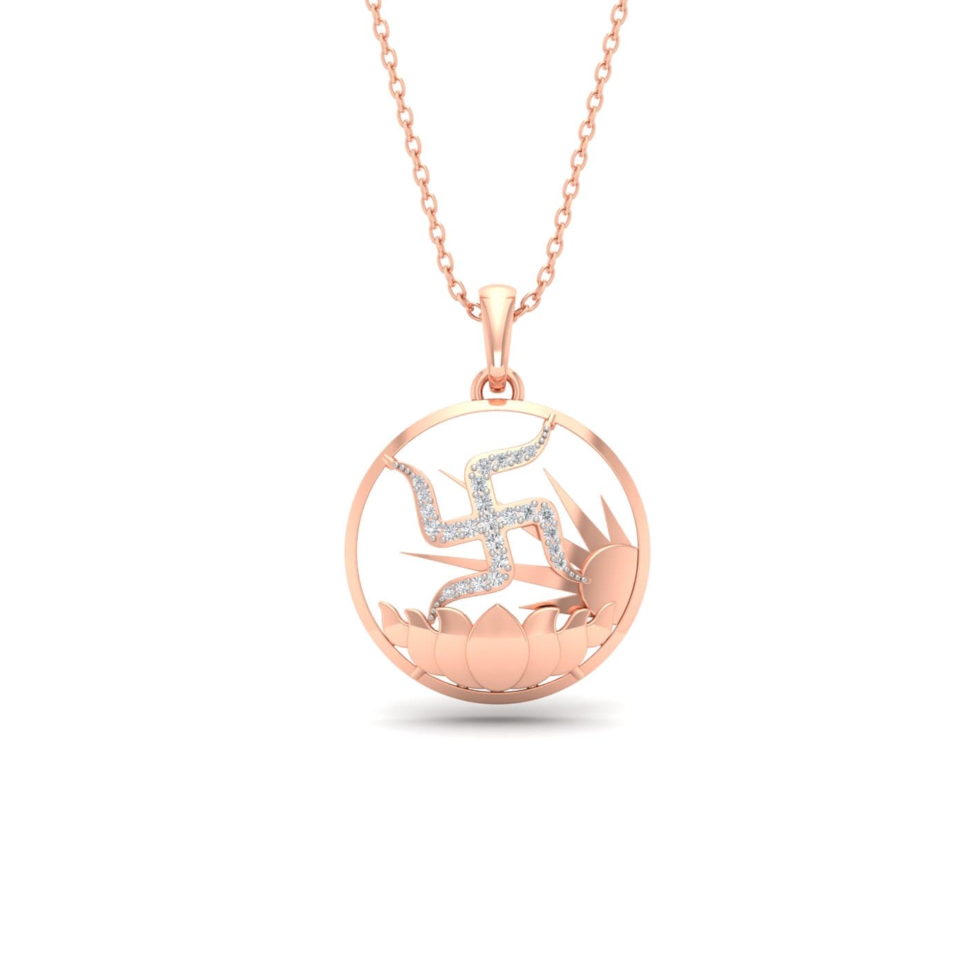 Swastik Diamond Pendant