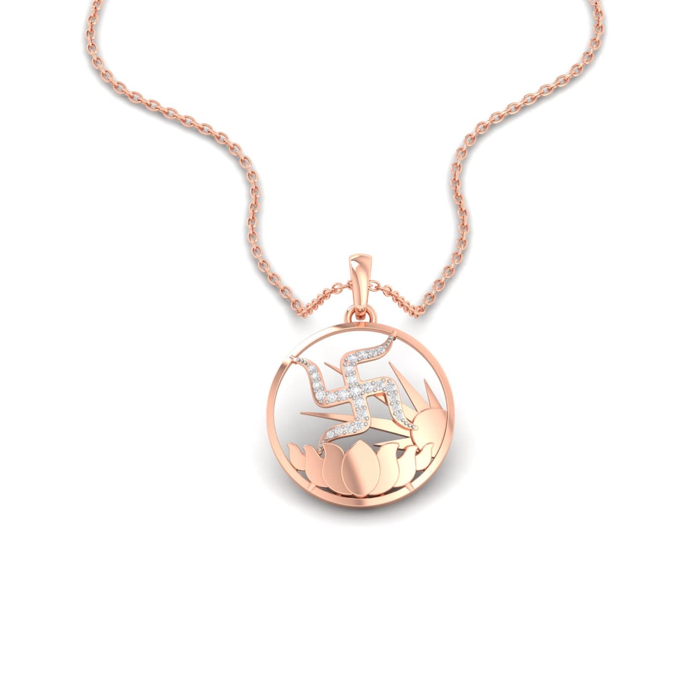 Swastik Diamond Pendant