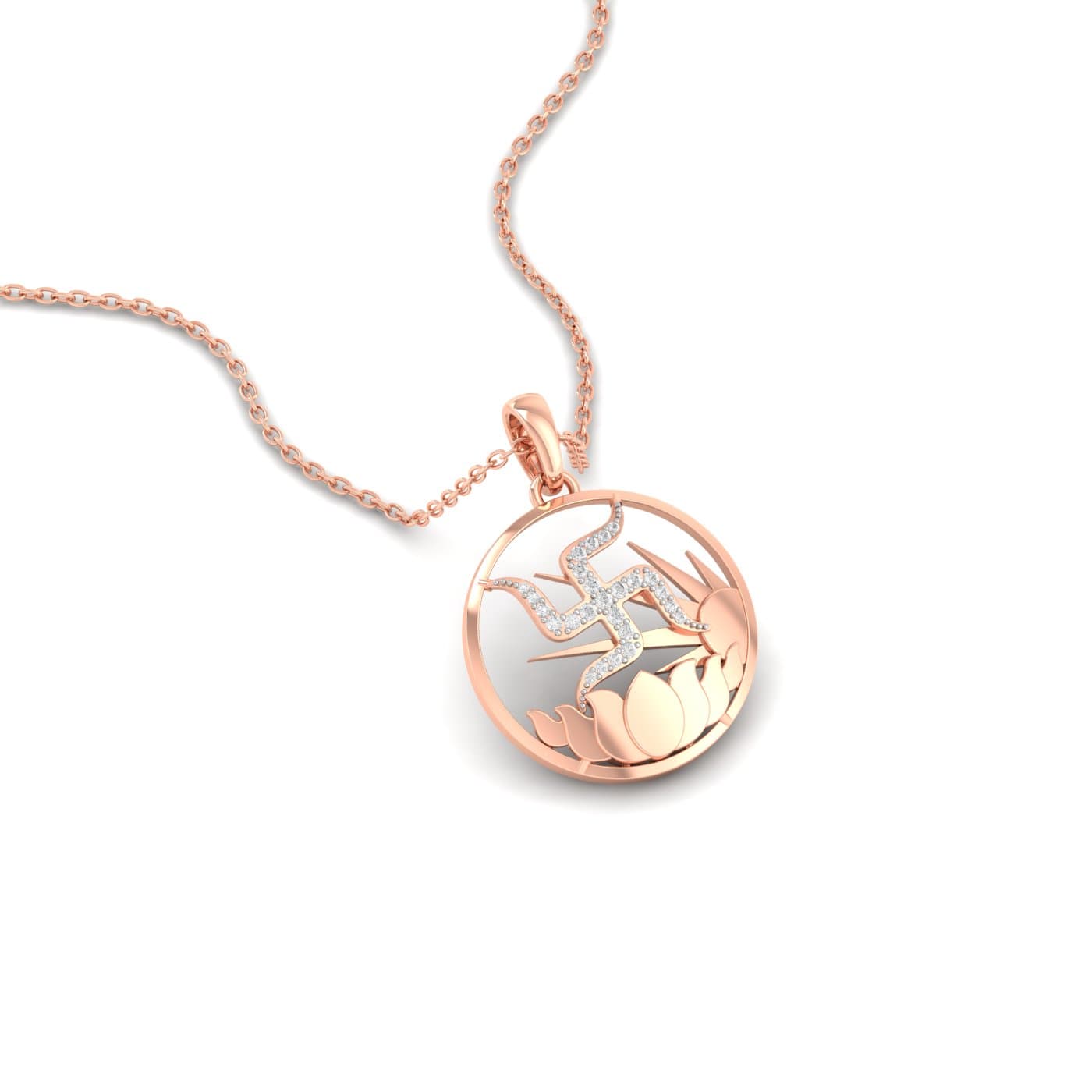 Swastik Diamond Pendant