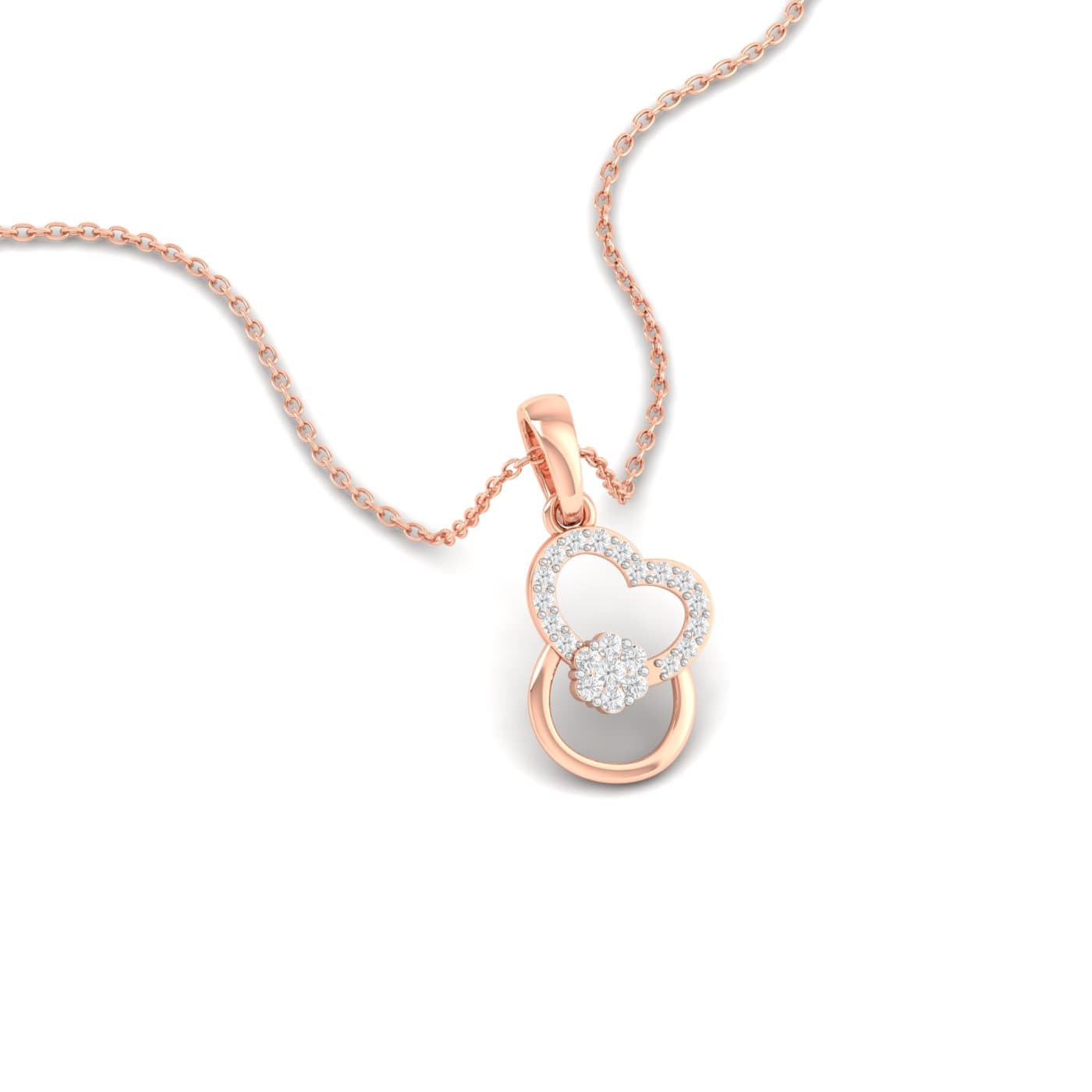 Lock Heart Diamond Pendant