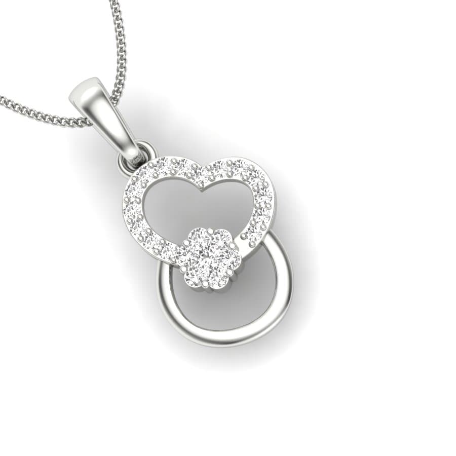 Lock Heart Diamond Pendant