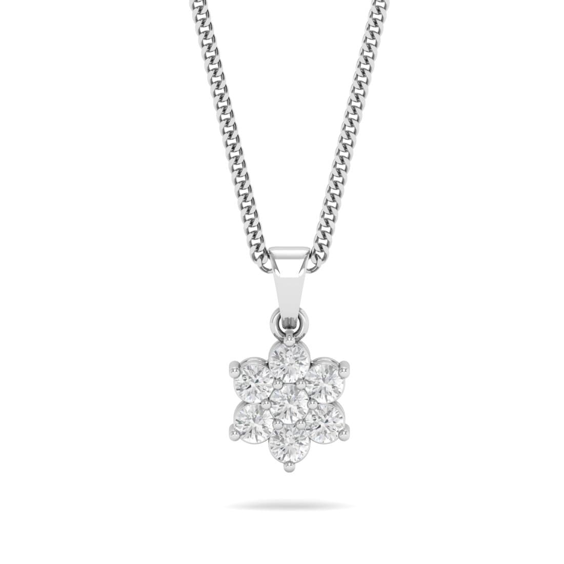 Round Fleur Diamond Pendant