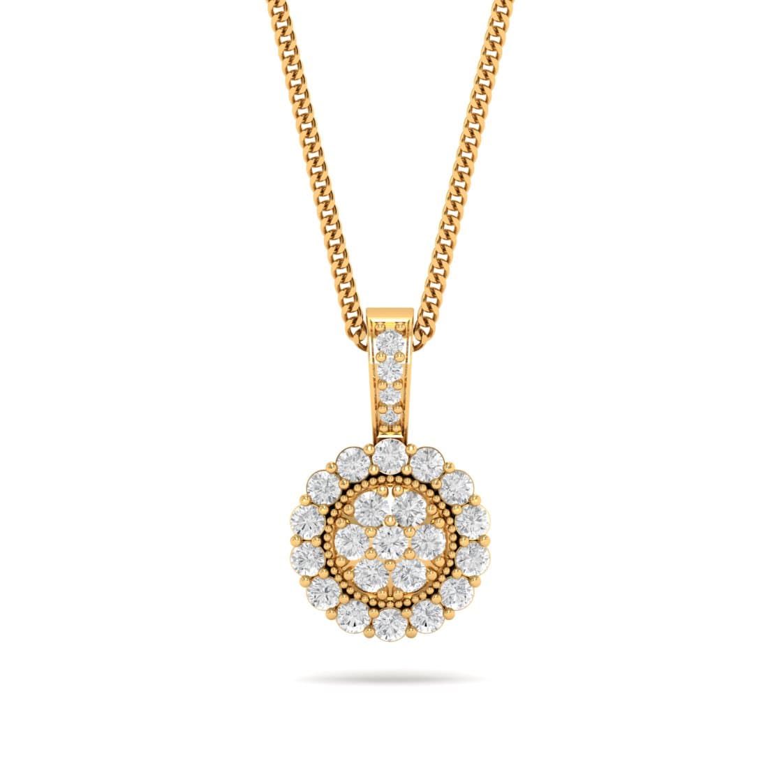 Round Marigold Diamond Pendant