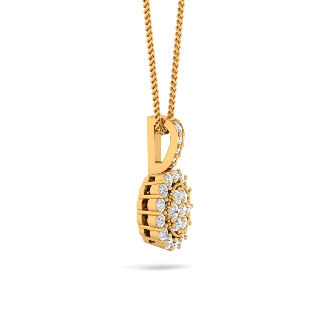 Round Marigold Diamond Pendant