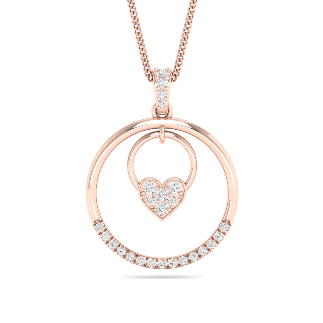 Ring Heart Diamond Pendant