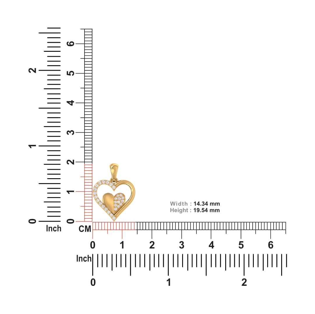 Cluster Heart Diamond Pendant