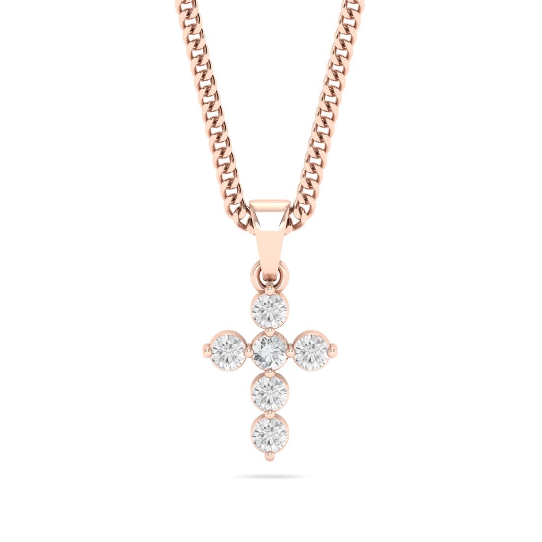 The Six Stone Cross Diamond Pendant