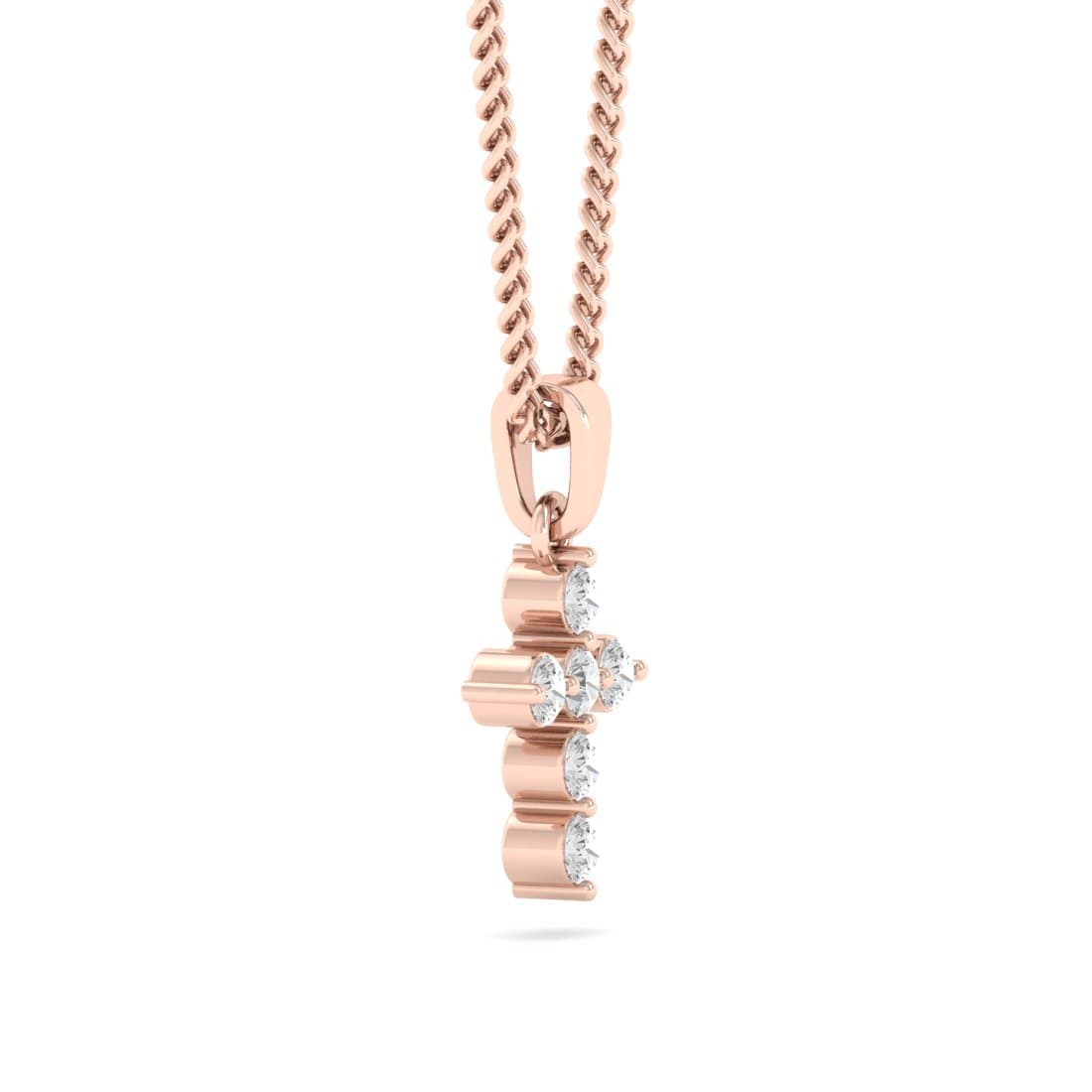 The Six Stone Cross Diamond Pendant