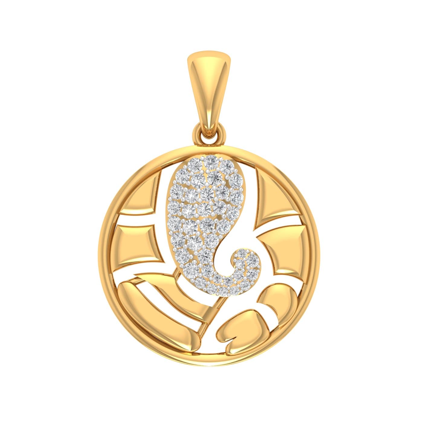 Cut Out Ganesha Diamond Pendant