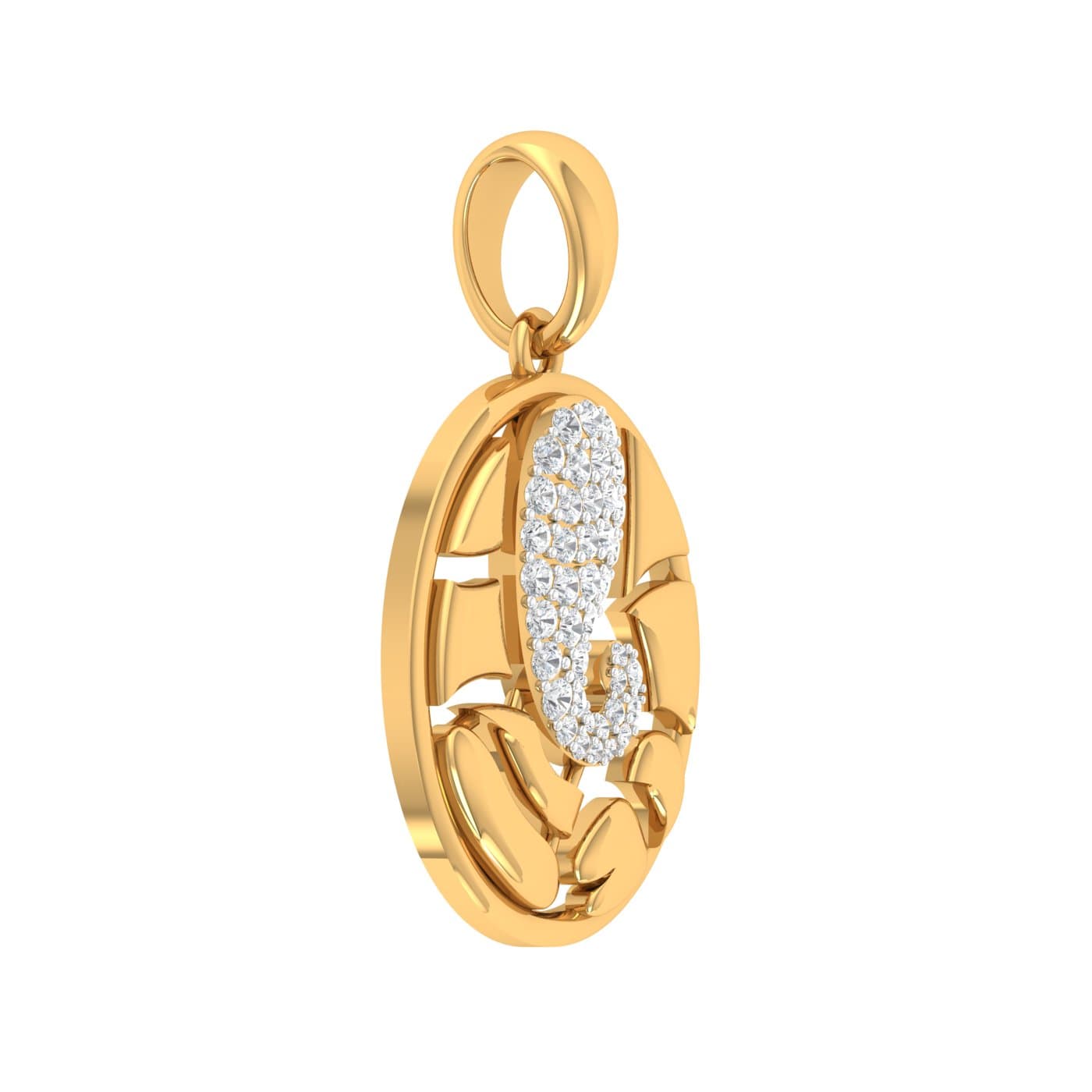 Cut Out Ganesha Diamond Pendant