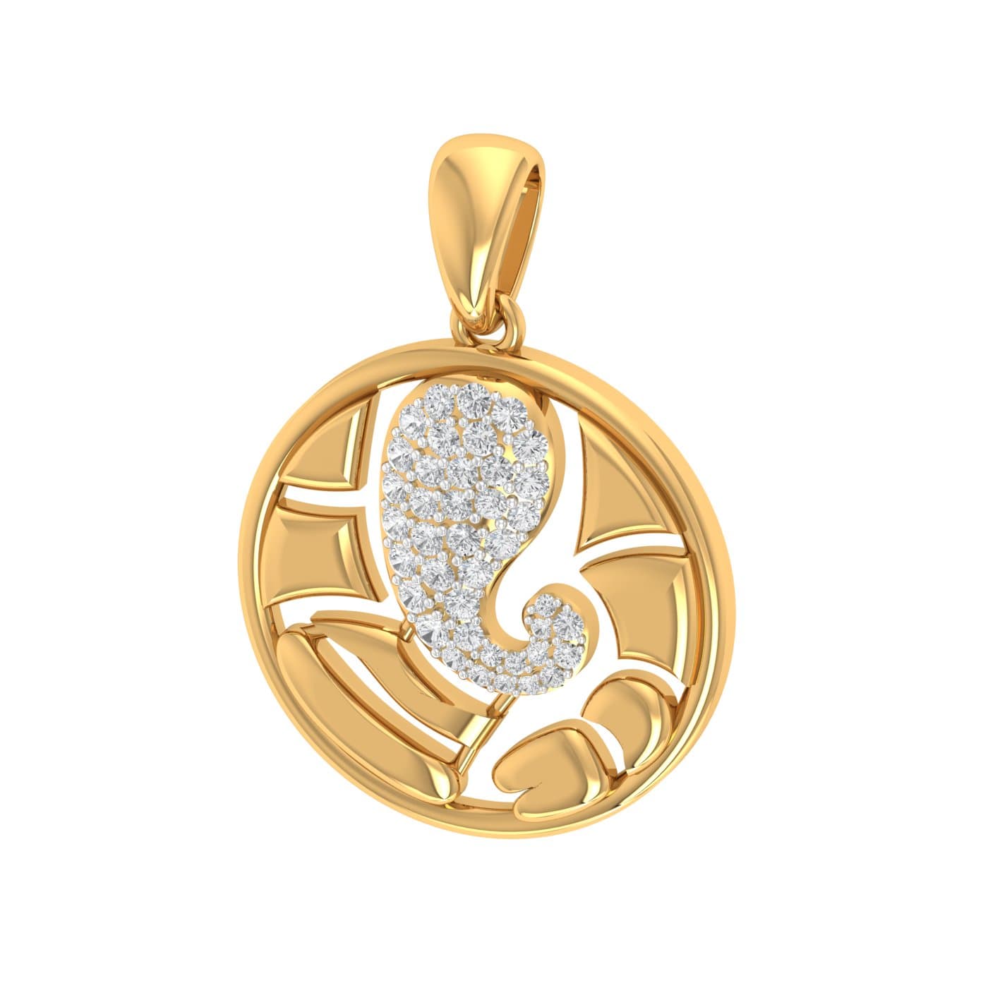 Cut Out Ganesha Diamond Pendant