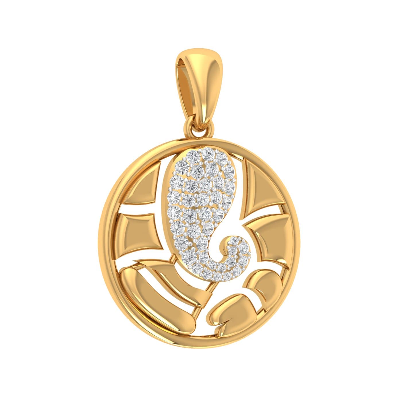 Cut Out Ganesha Diamond Pendant