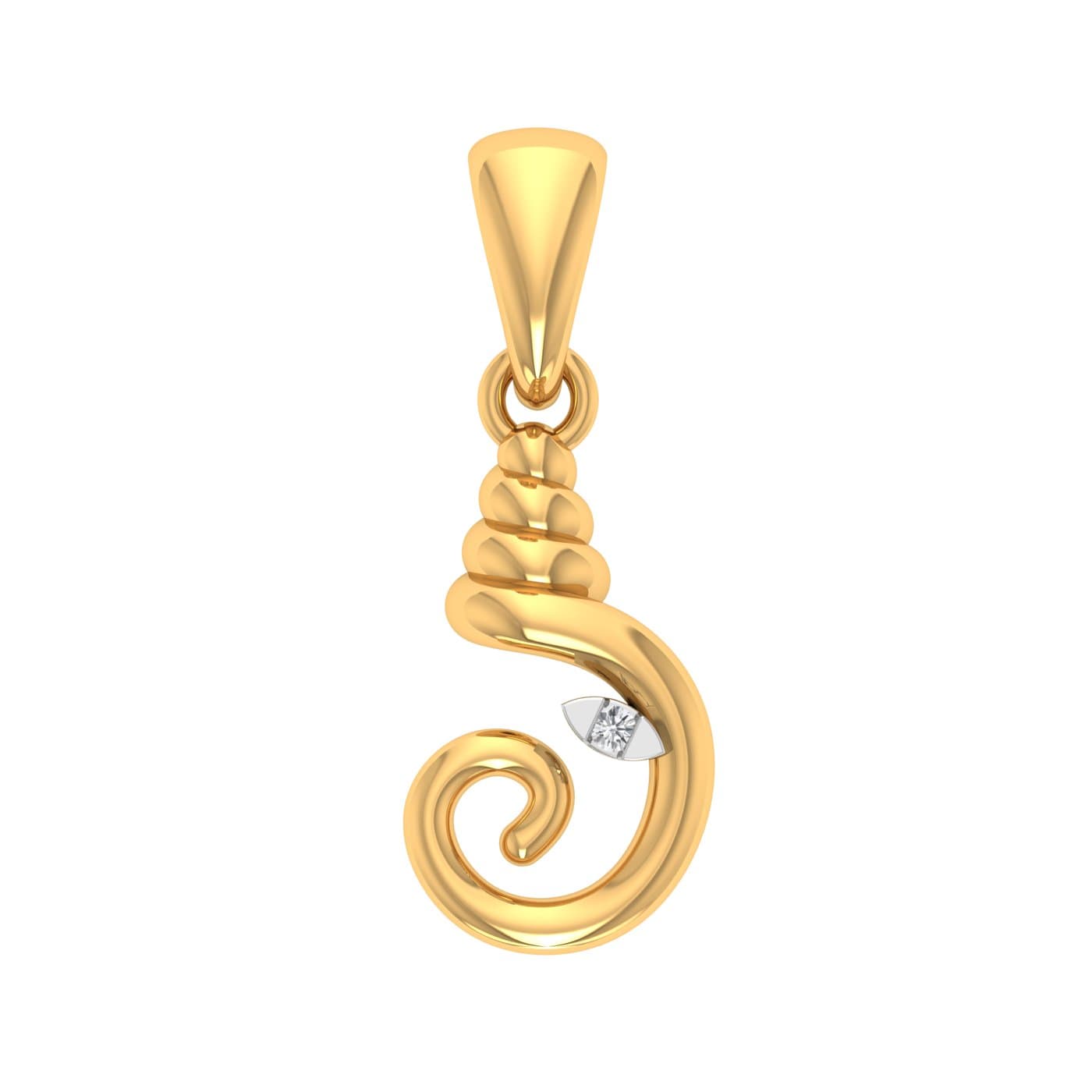 Twisted Ganesha Diamond Pendant