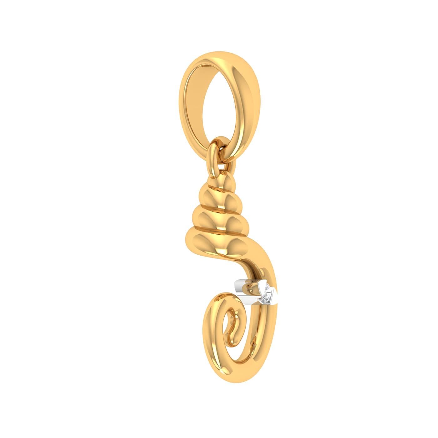 Twisted Ganesha Diamond Pendant